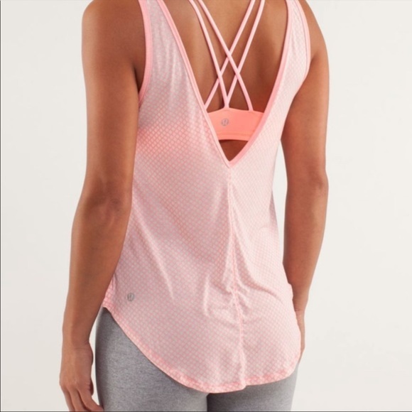 HP Lululemon Burn It Out Tank Mesh Burnout Bleached Coral Size 10 - Picture 3 of 12